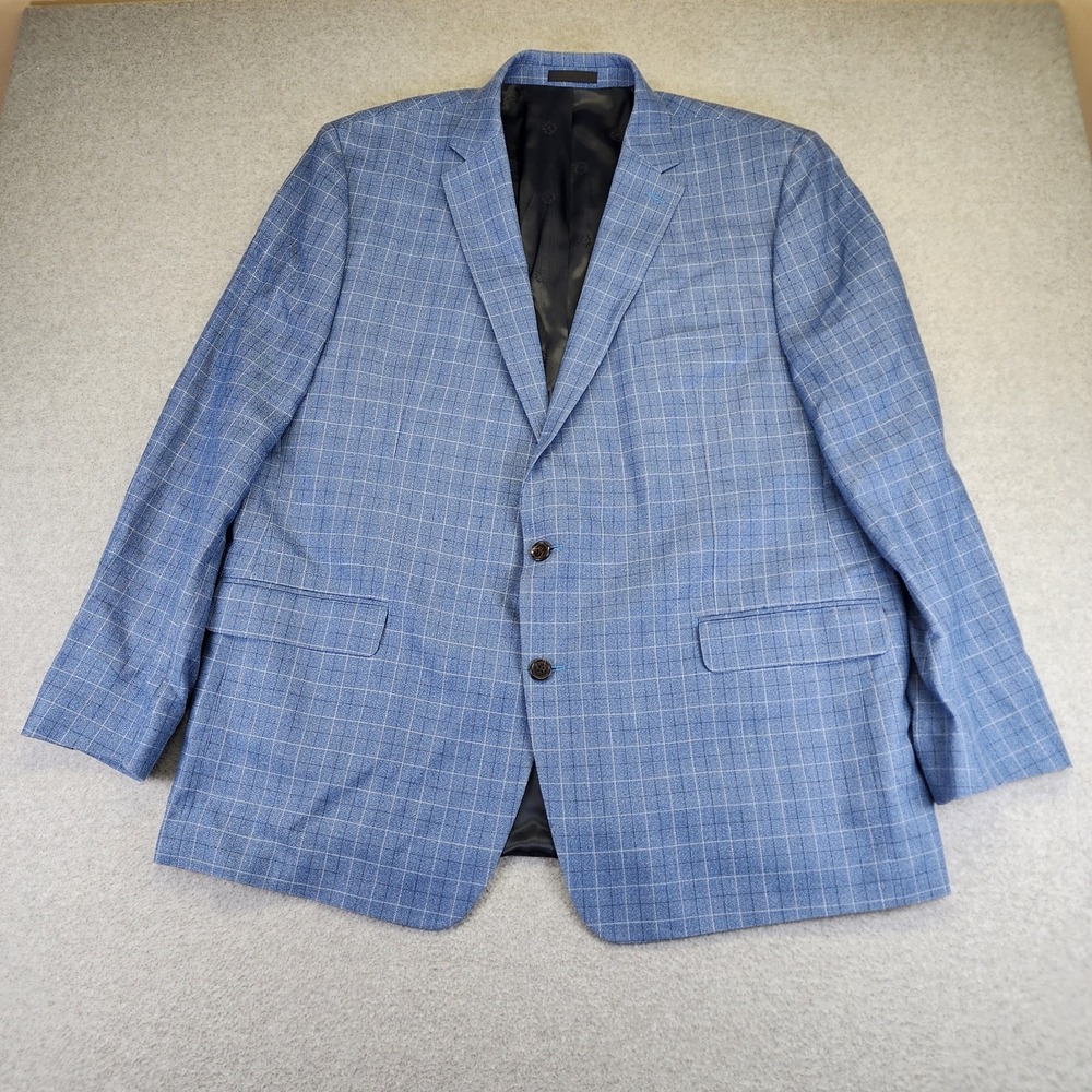 Lauren Ralph Lauren Mens 50L WOOL SILK Plaid Check Blazer Sport Coat Suit Jacket